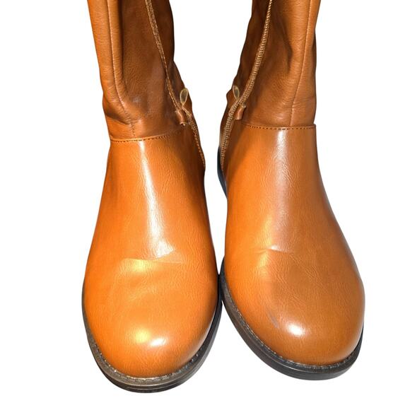 NWOT Shoedazzle 7 Brown Riding Women's Boots Knee Length Zipper Shoe New No Tag - Picture 3 of 7